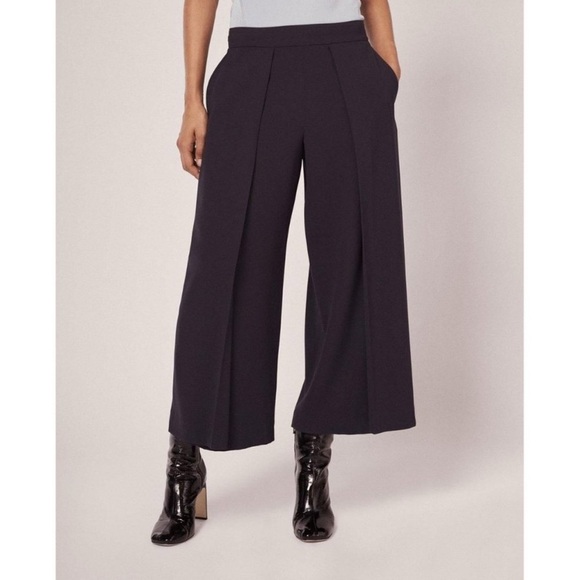 rag & bone Rowe Navy Crop Wide Leg Culottes Pants - Picture 1 of 16